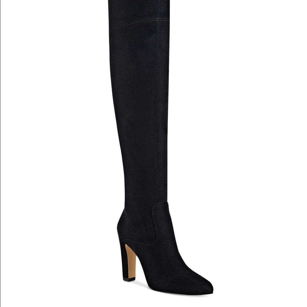 Black suede over the knee black boots - excellent condition. Comes with box